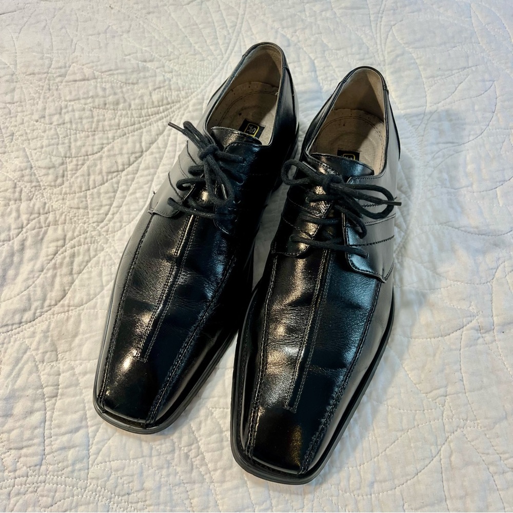 Stacy Adams Men’s Leather Dress Lace Up, Black, sz 9.5